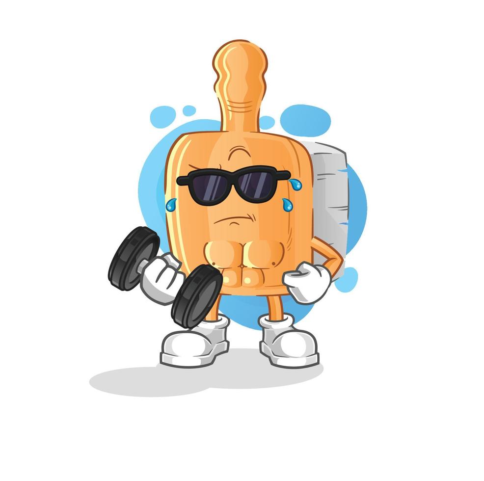 wooden brush cartoon mascot. cartoon vector illustration