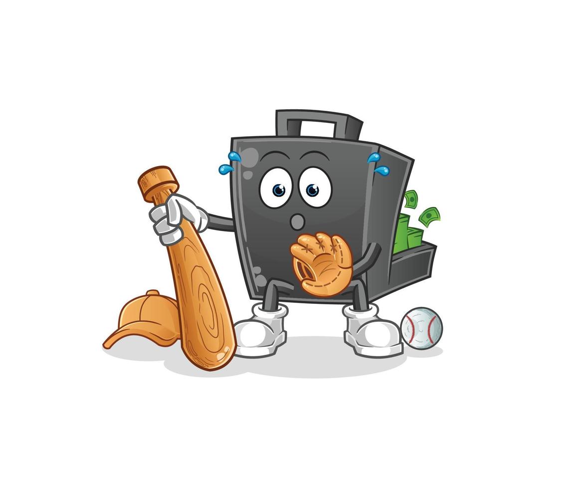 money briefcase  cartoon mascot vector illustration. cartoon vector