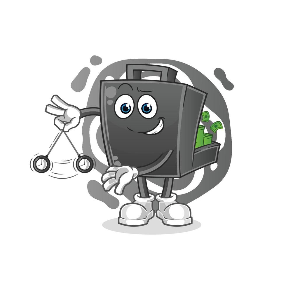 money briefcase  cartoon mascot vector illustration. cartoon vector