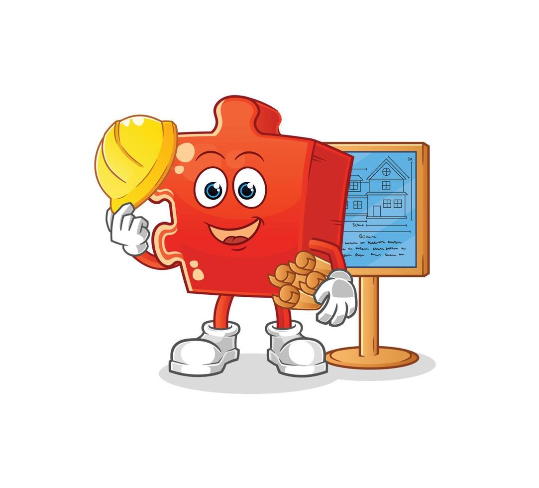 puzzle cartoon character. cartoon mascot vector illustration