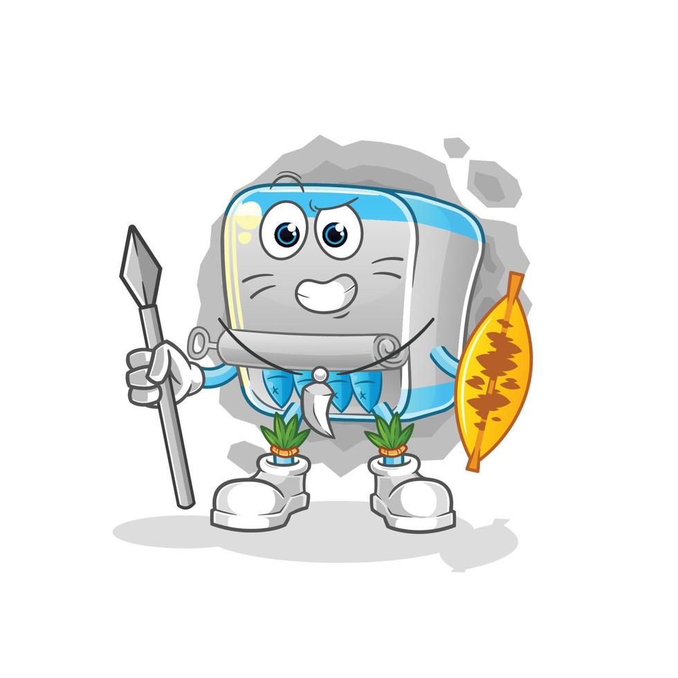 mascota de dibujos animados de pescado enlatado. ilustración vectorial de dibujos animados vector