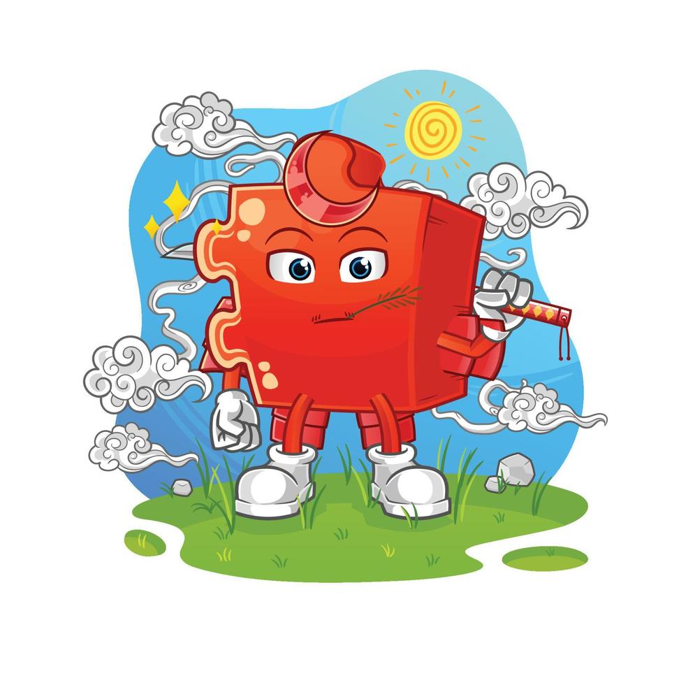 puzzle cartoon character. cartoon mascot vector illustration