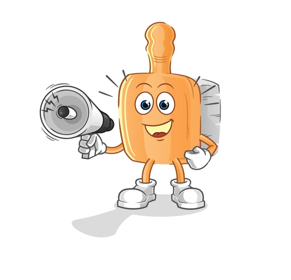 mascota de dibujos animados de cepillo de madera. ilustración vectorial de dibujos animados vector