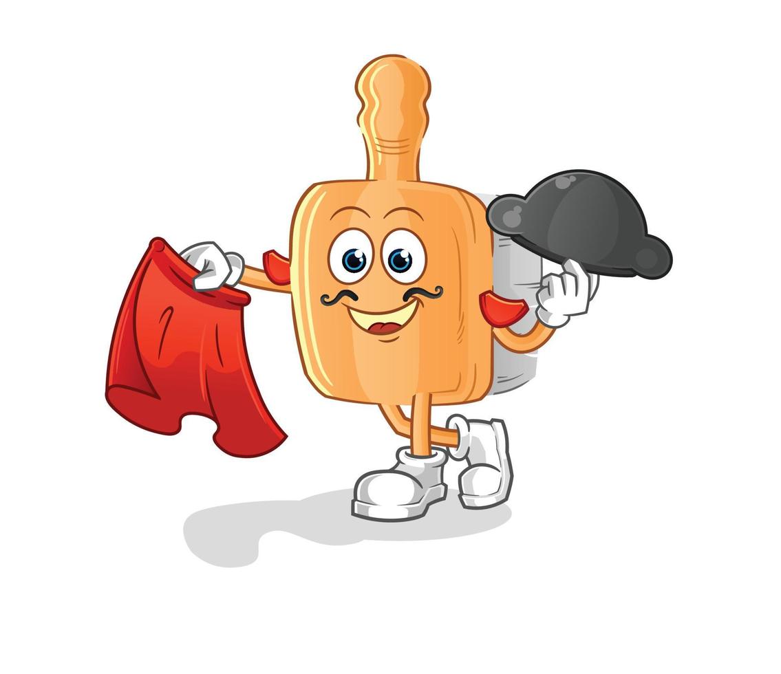 mascota de dibujos animados de cepillo de madera. ilustración vectorial de dibujos animados vector