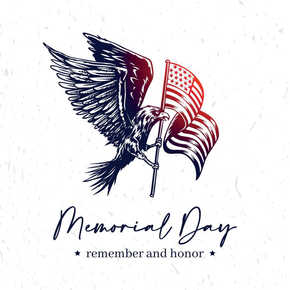 Memorial Day in USA. Remember and Honor. Federal holiday in the United States of America. Eps10 vector illustration.