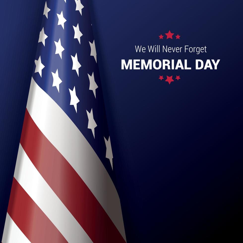 Memorial Day in USA. Remember and Honor. Federal holiday in the United States of America. Eps10 vector illustration.