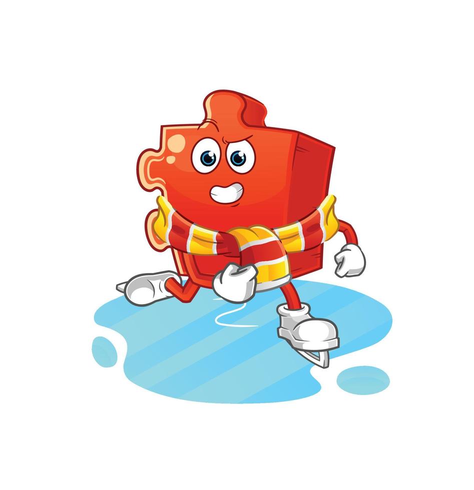 puzzle cartoon character. cartoon mascot vector illustration