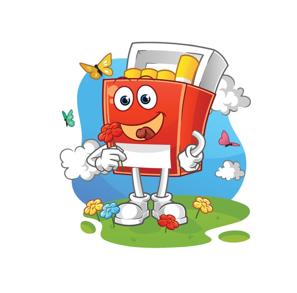 pack of cigarette  cartoon vector. cartoon mascot vector illustration
