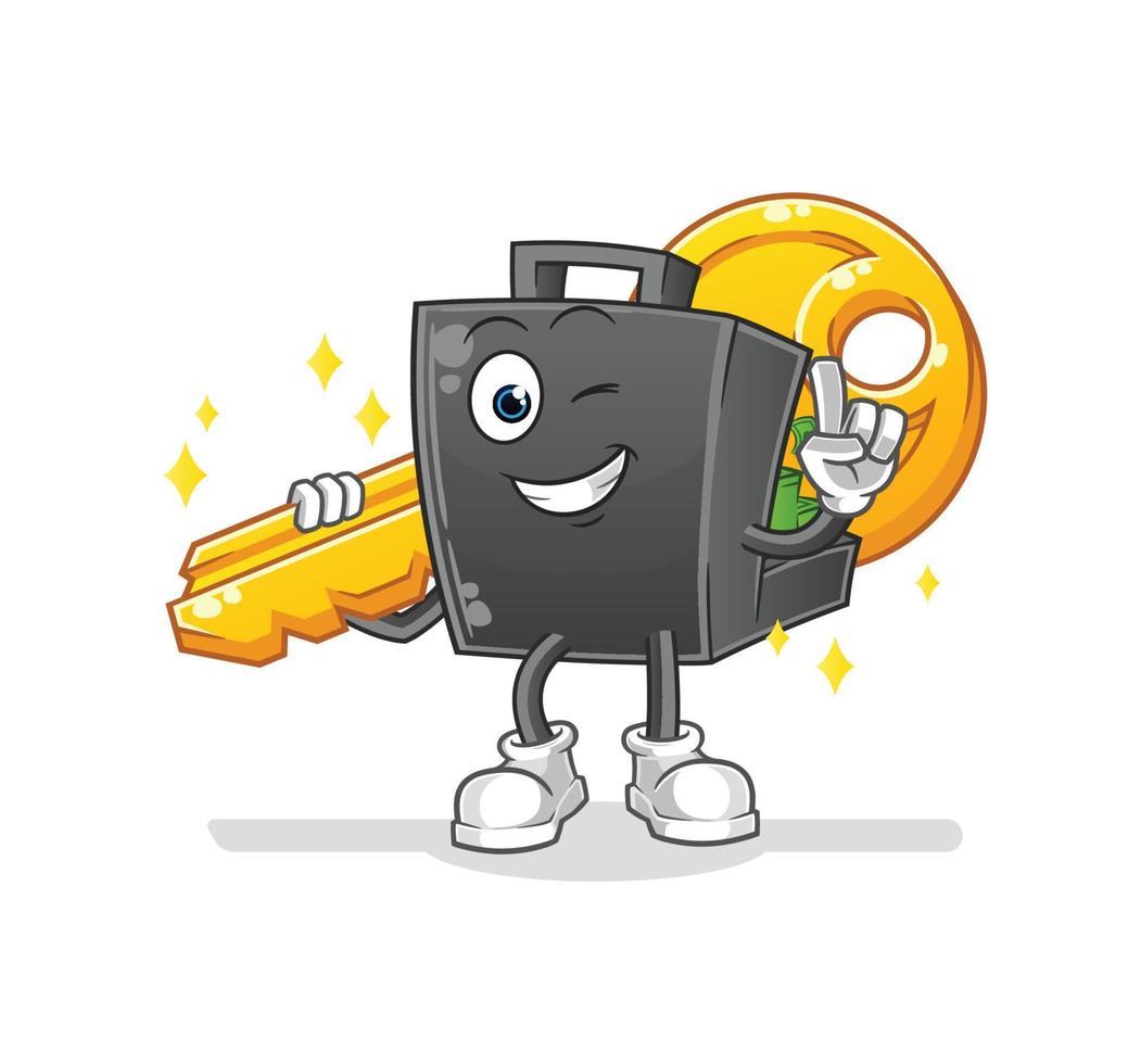 money briefcase  cartoon mascot vector illustration. cartoon vector