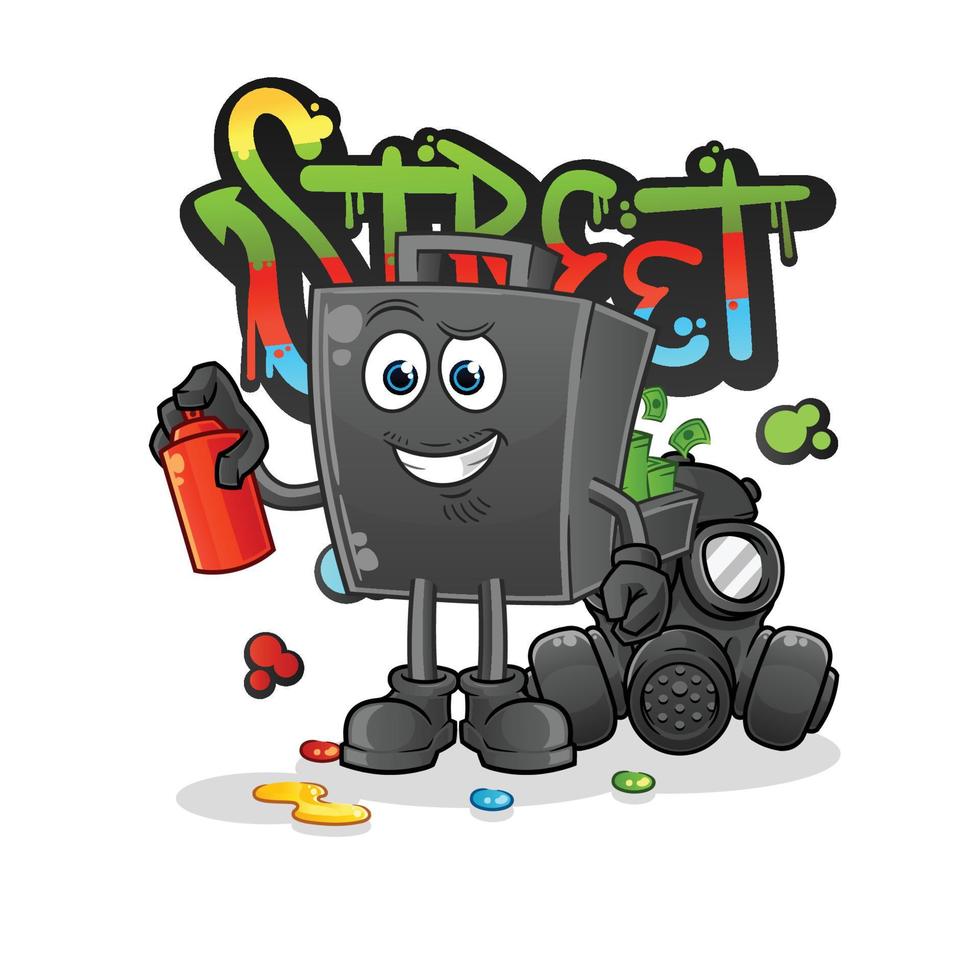 money briefcase  cartoon mascot vector illustration. cartoon vector