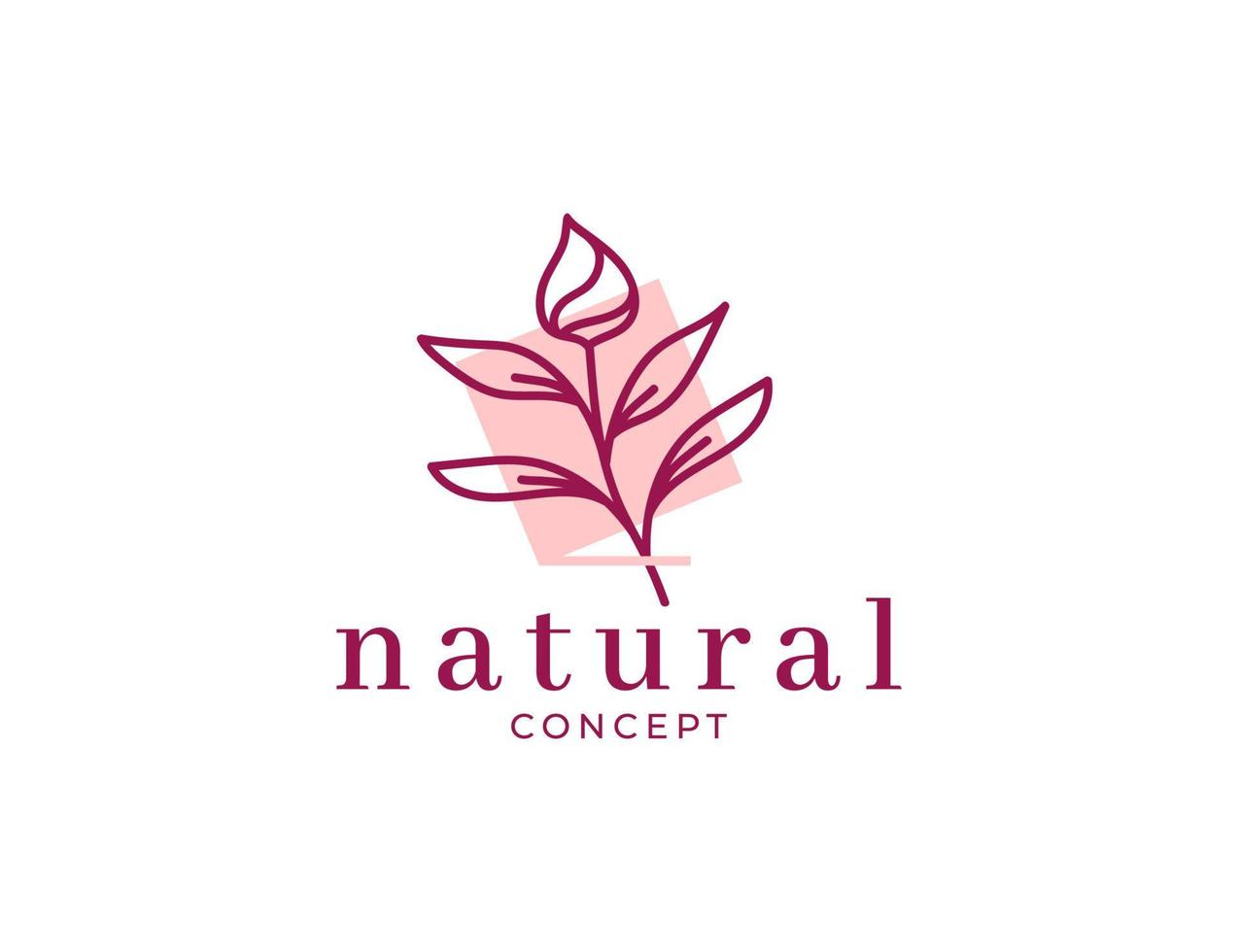 Natural vintage flower logo design template vector