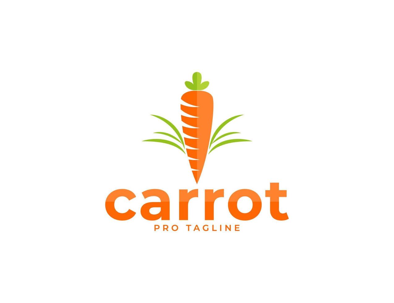 Fresh orange carrot vegetable logo illustration vector