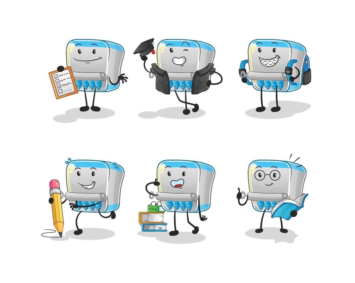 canned fish  dizzy head mascot. cartoon vector