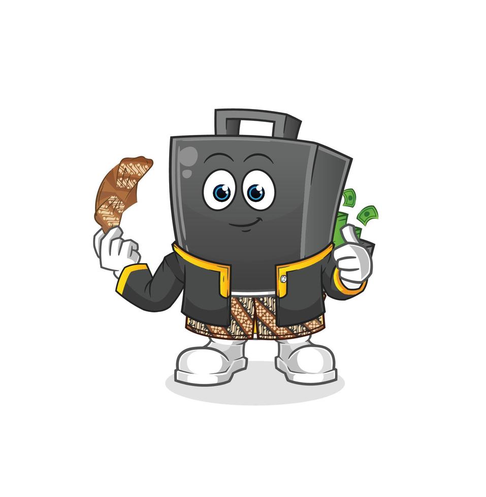 money briefcase  cartoon mascot vector illustration. cartoon vector