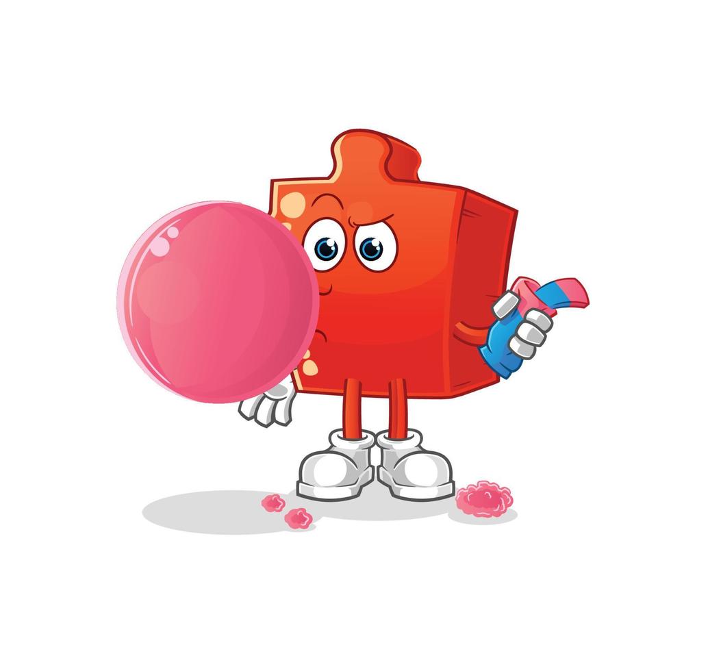 puzzle cartoon character. cartoon mascot vector illustration