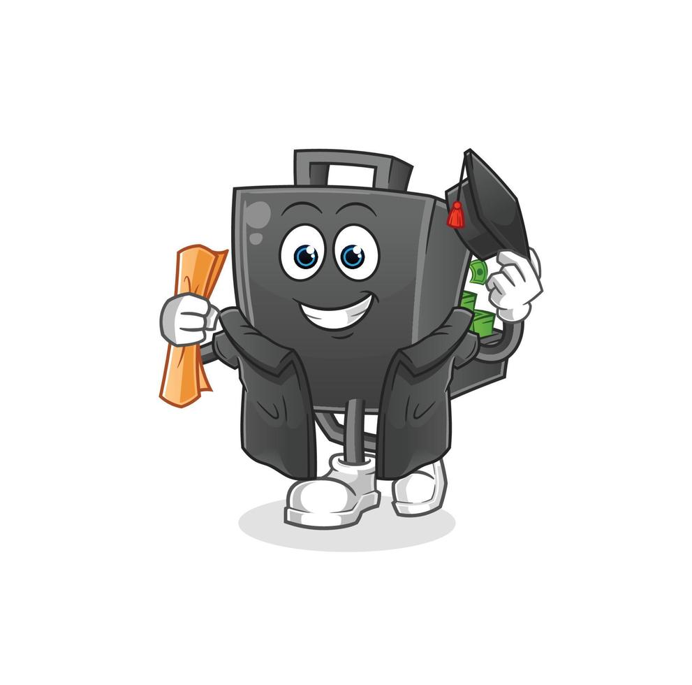 money briefcase  cartoon mascot vector illustration. cartoon vector