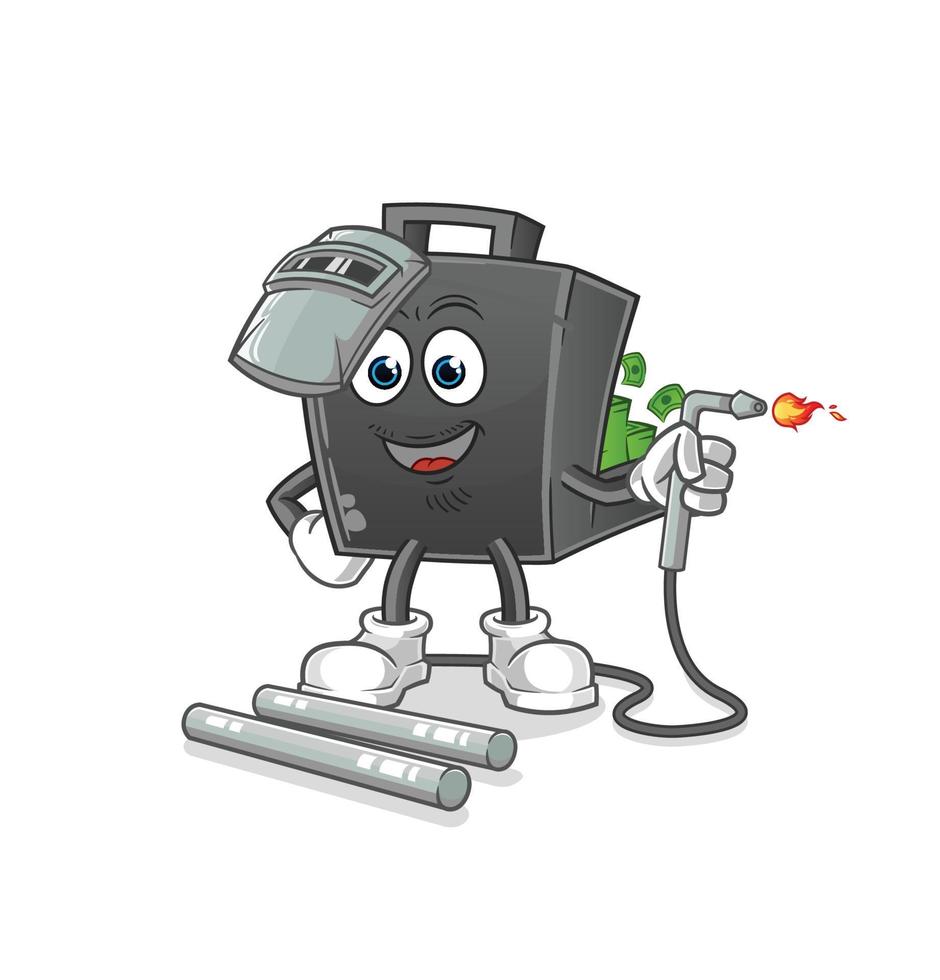 money briefcase  cartoon mascot vector illustration. cartoon vector