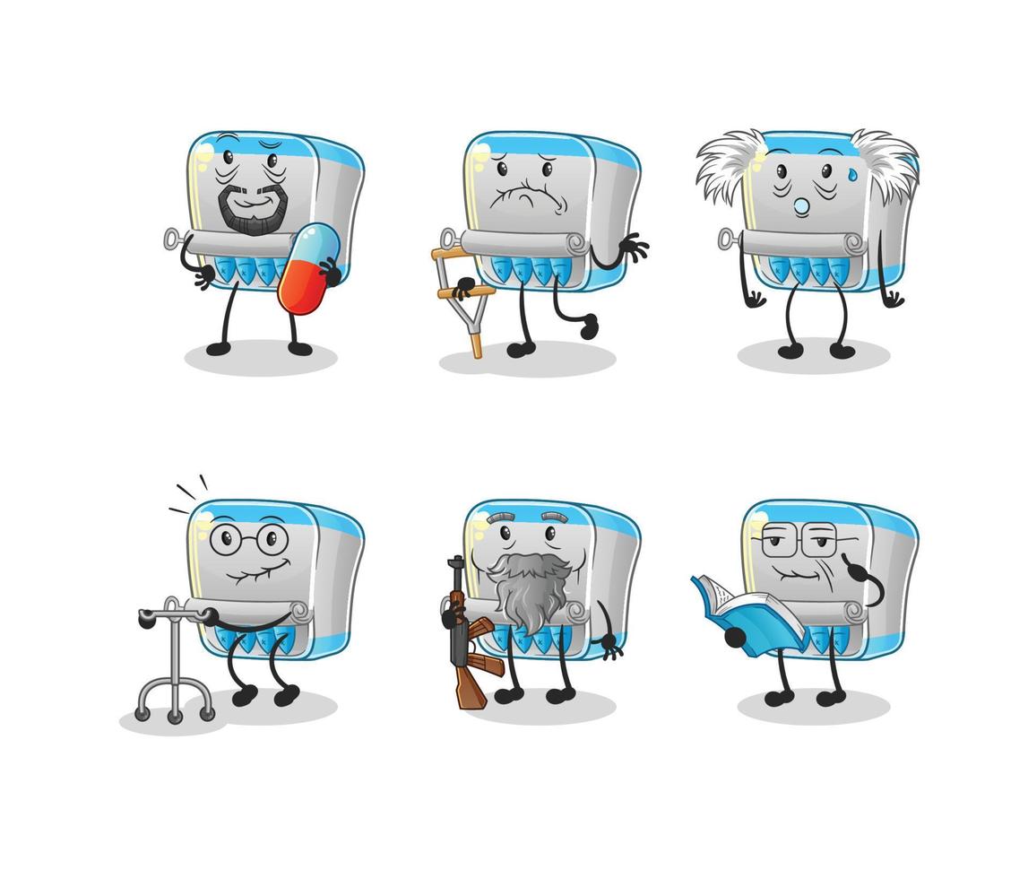 canned fish  dizzy head mascot. cartoon vector