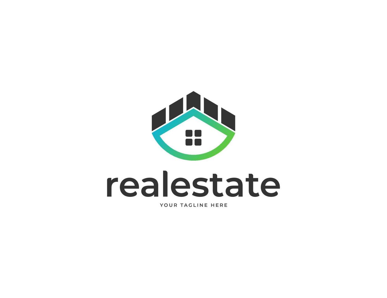 Real estate logo design with house roof concept vector
