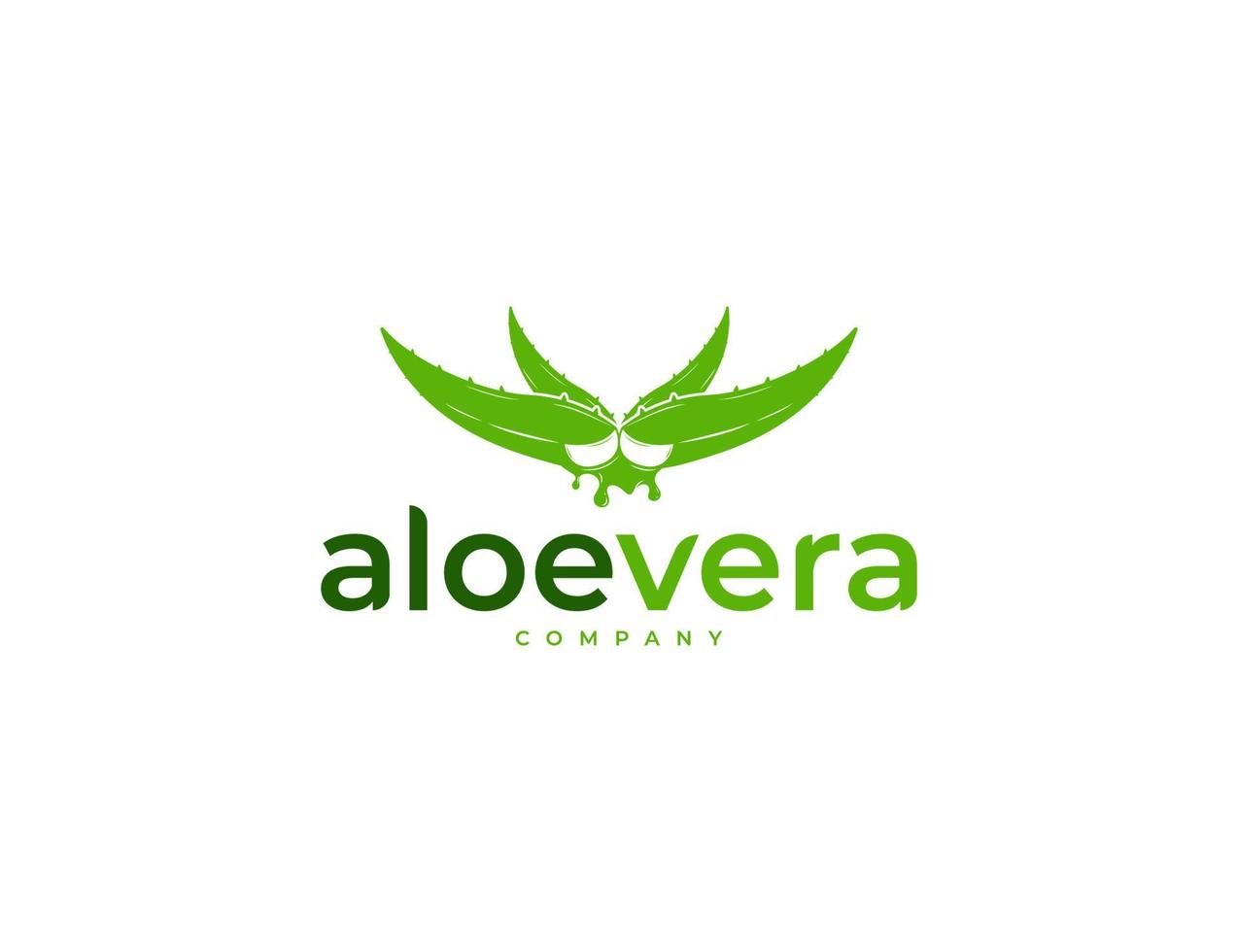 Fresh green aloe vera logo design vector