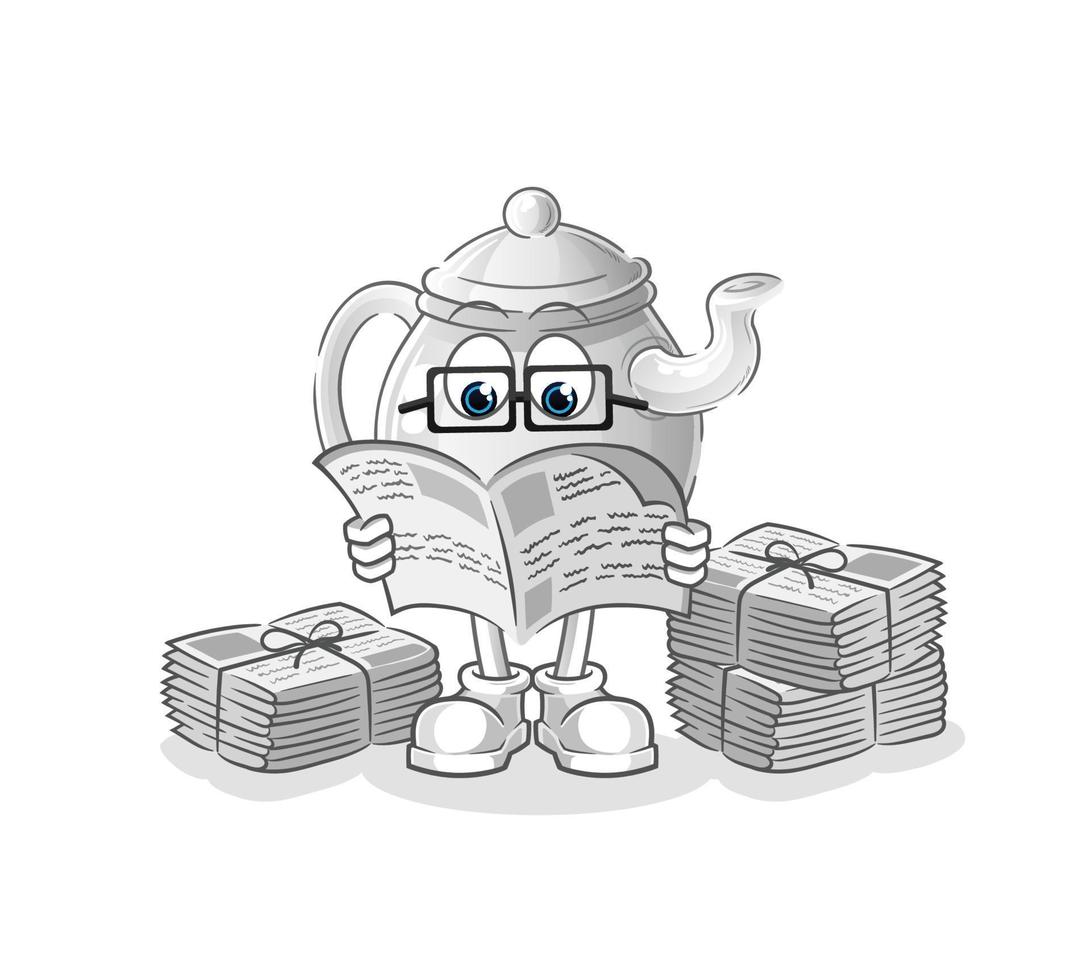 teapot cartoon character. cartoon mascot vector illustration