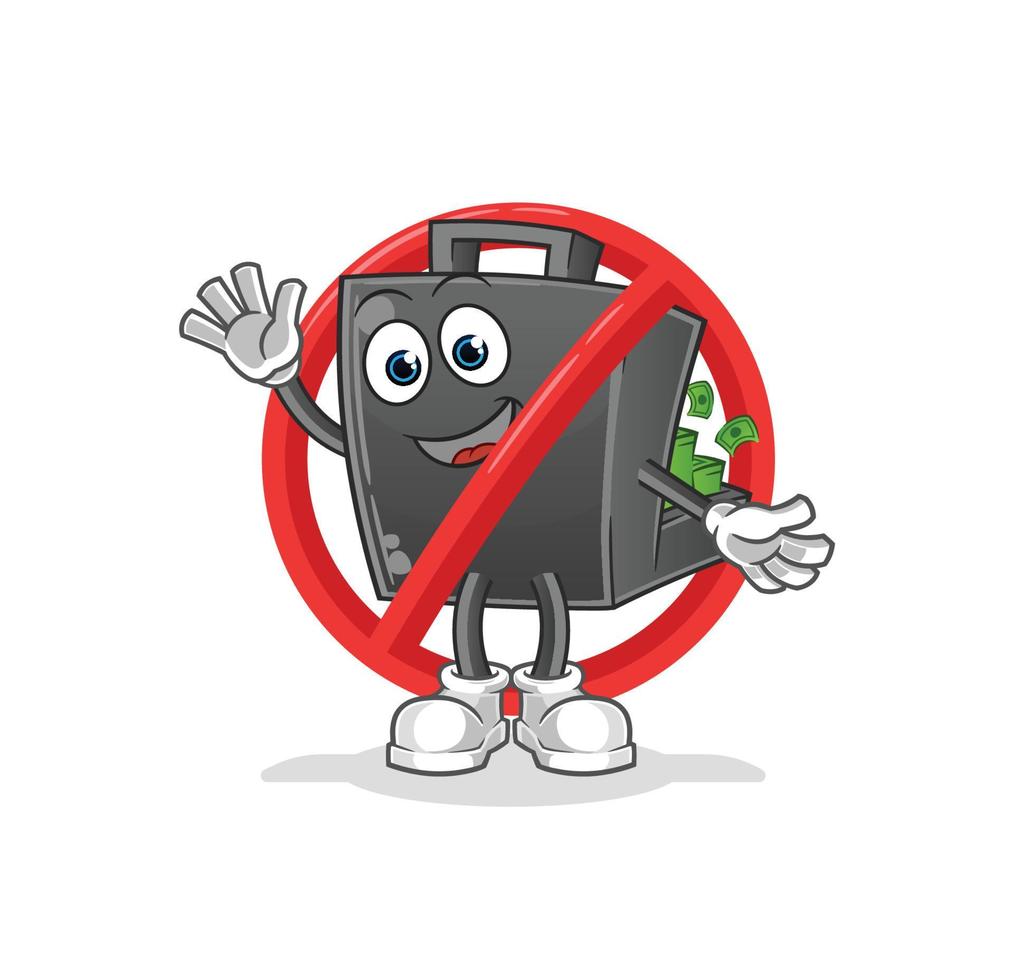 money briefcase  cartoon mascot vector illustration. cartoon vector