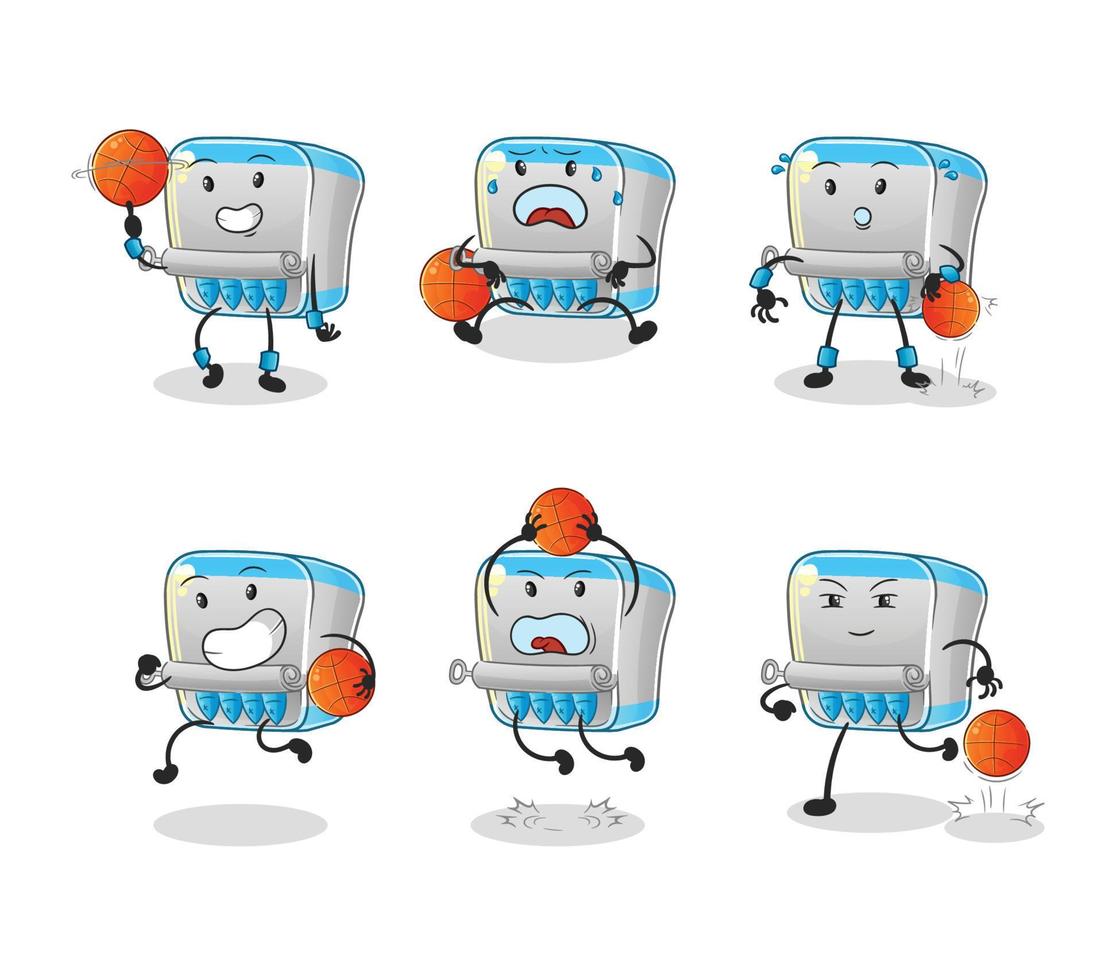 canned fish  dizzy head mascot. cartoon vector