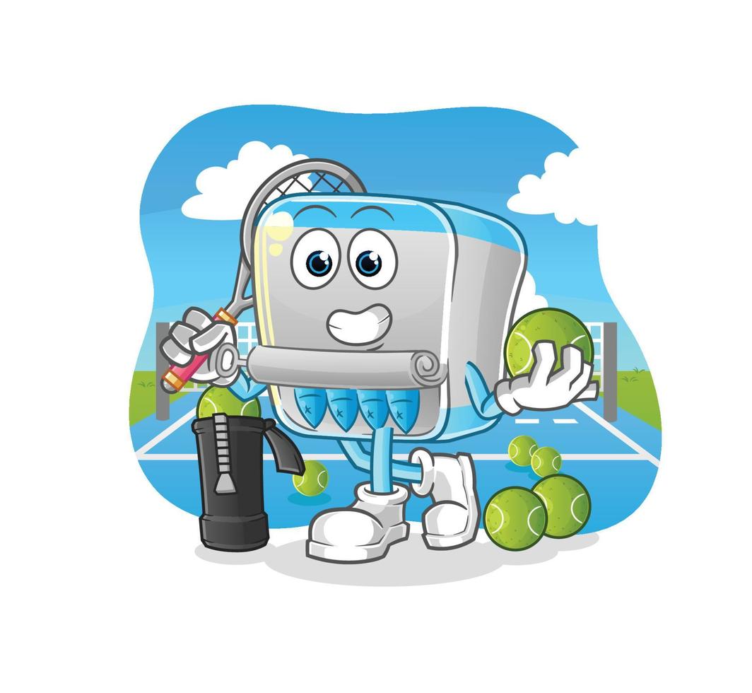 canned fish  dizzy head mascot. cartoon vector