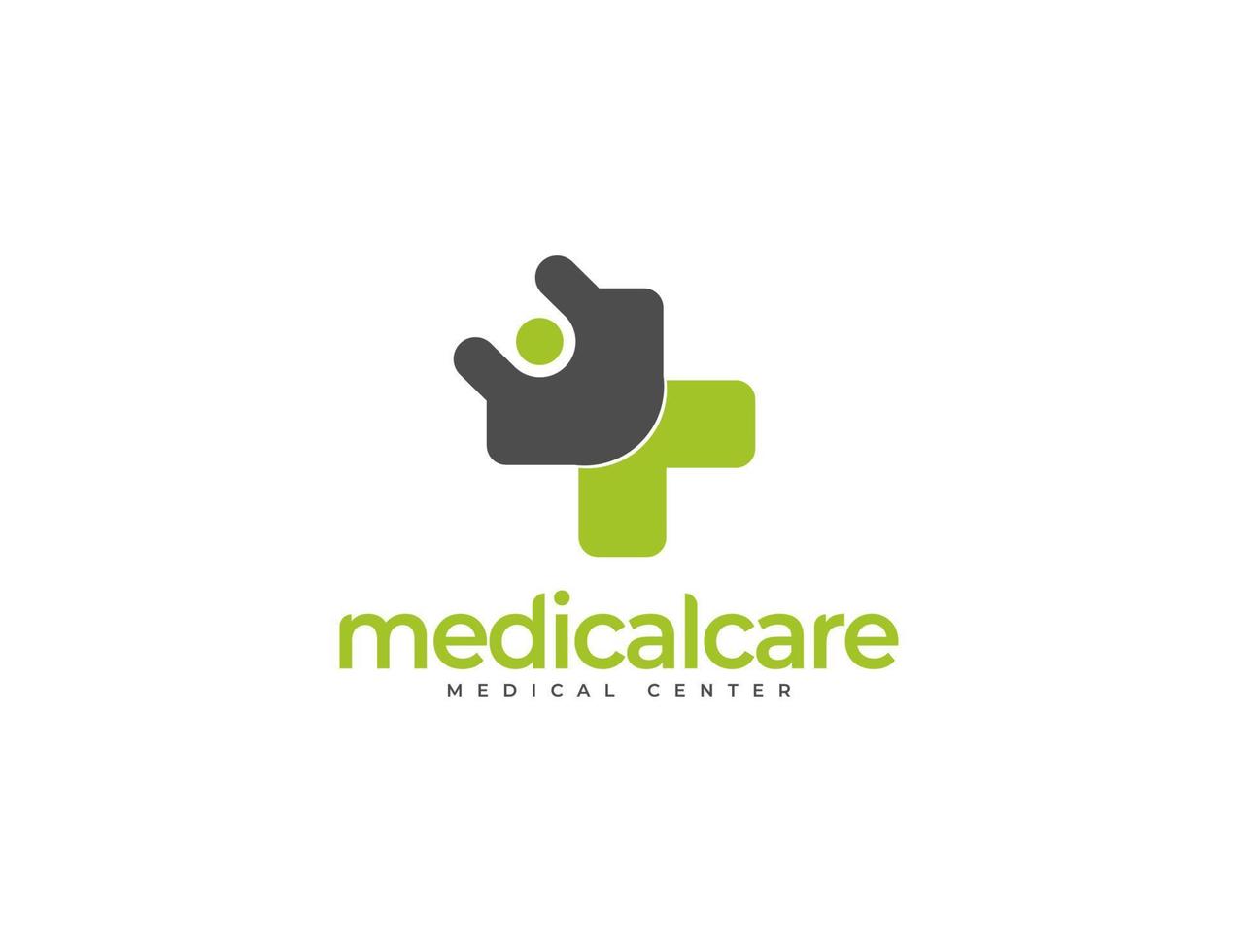 diseño de logotipo de atención médica con concepto humano vector