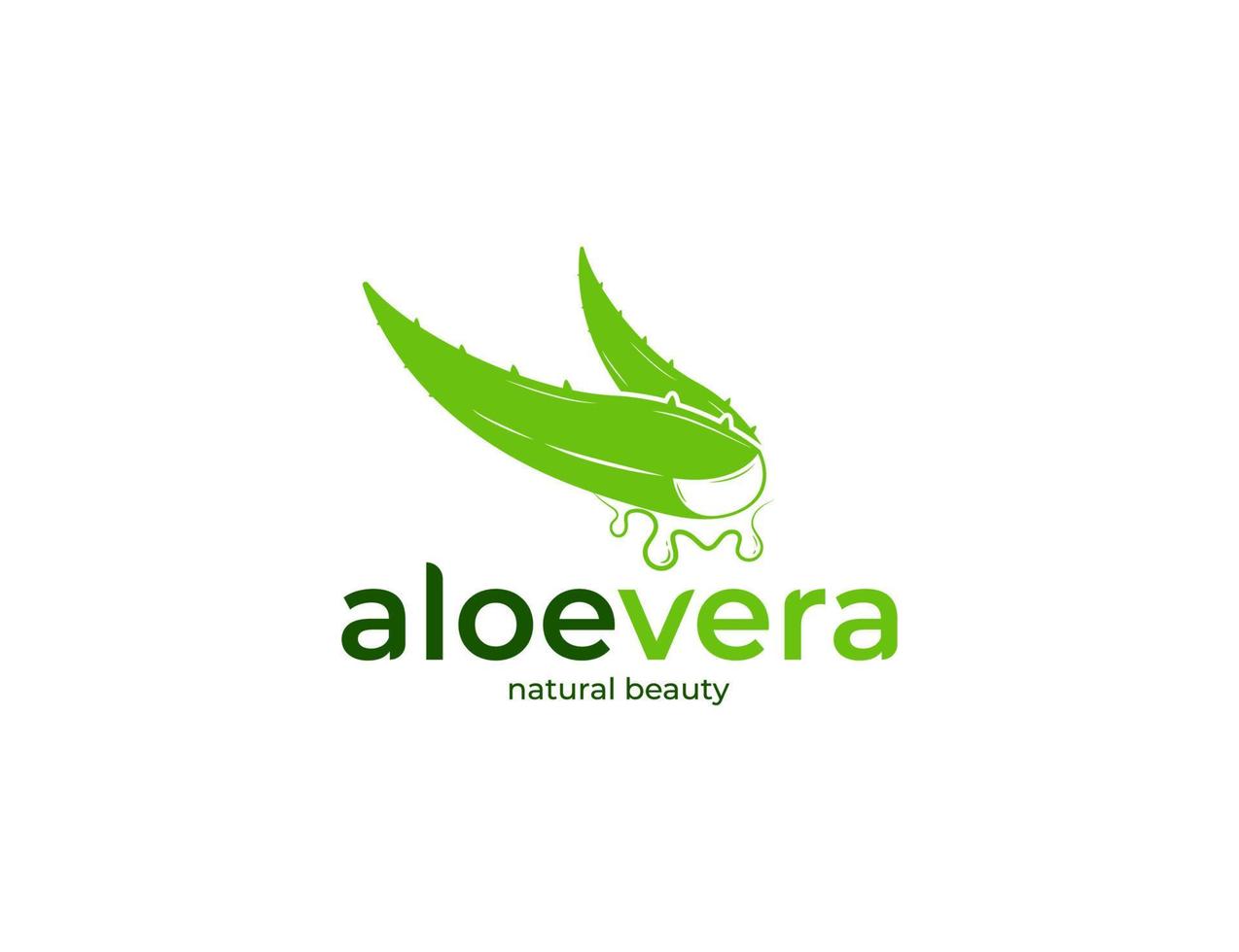 Fresh green aloe vera logo design vector