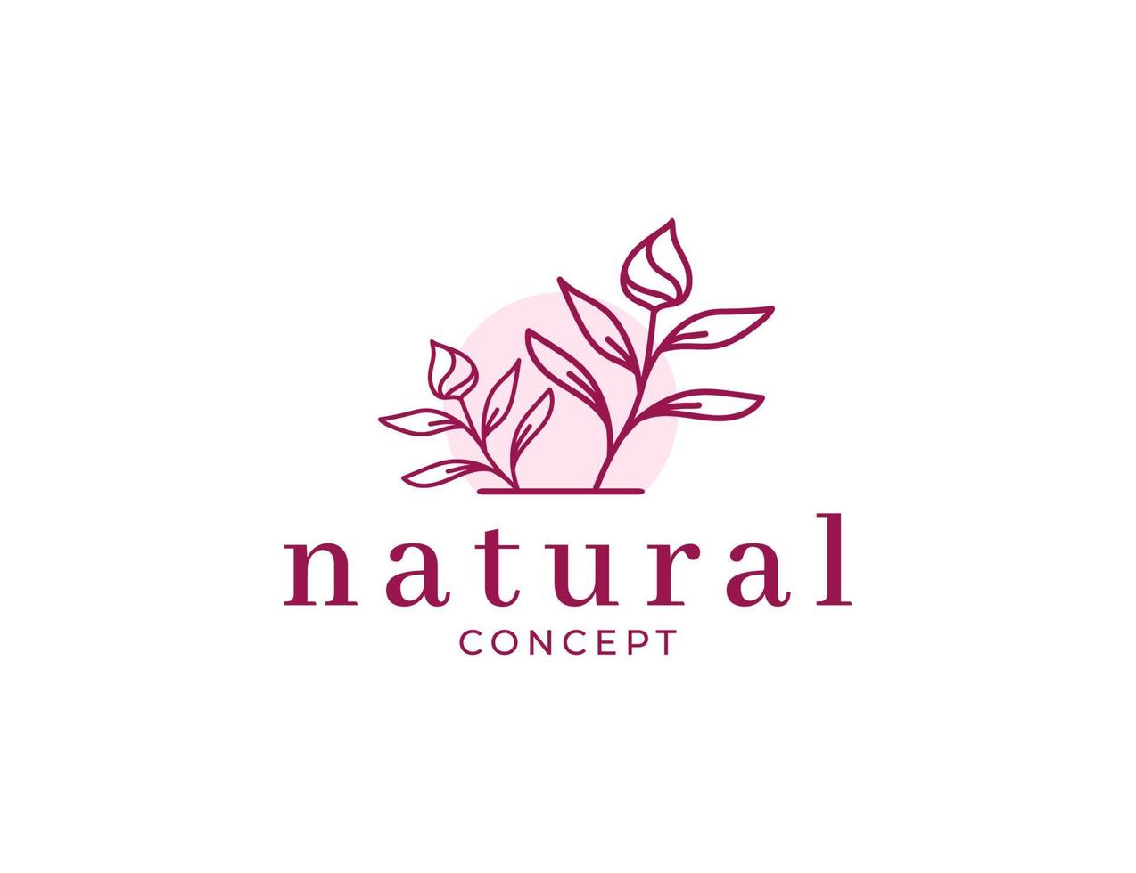 Natural vintage flower logo template vector