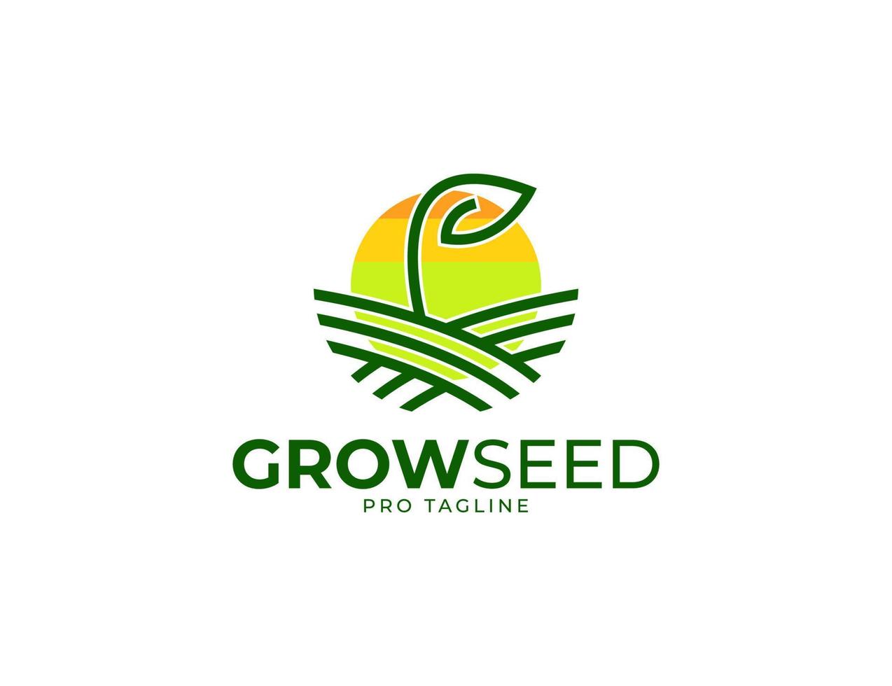 Growing seed with leaf logo illustration vector