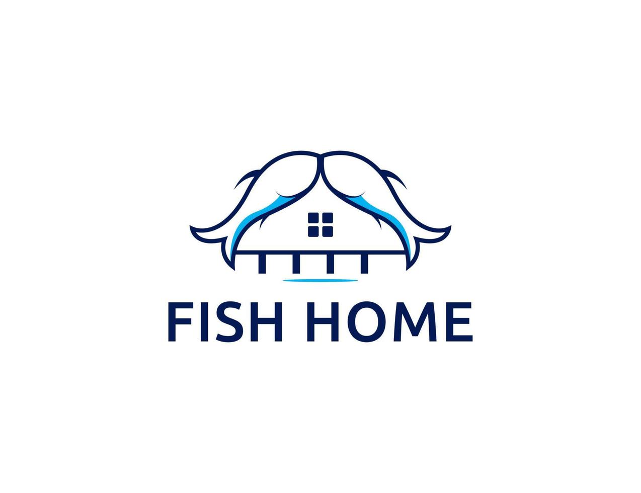 Unique Fishing fish seafood house logo illustration vector