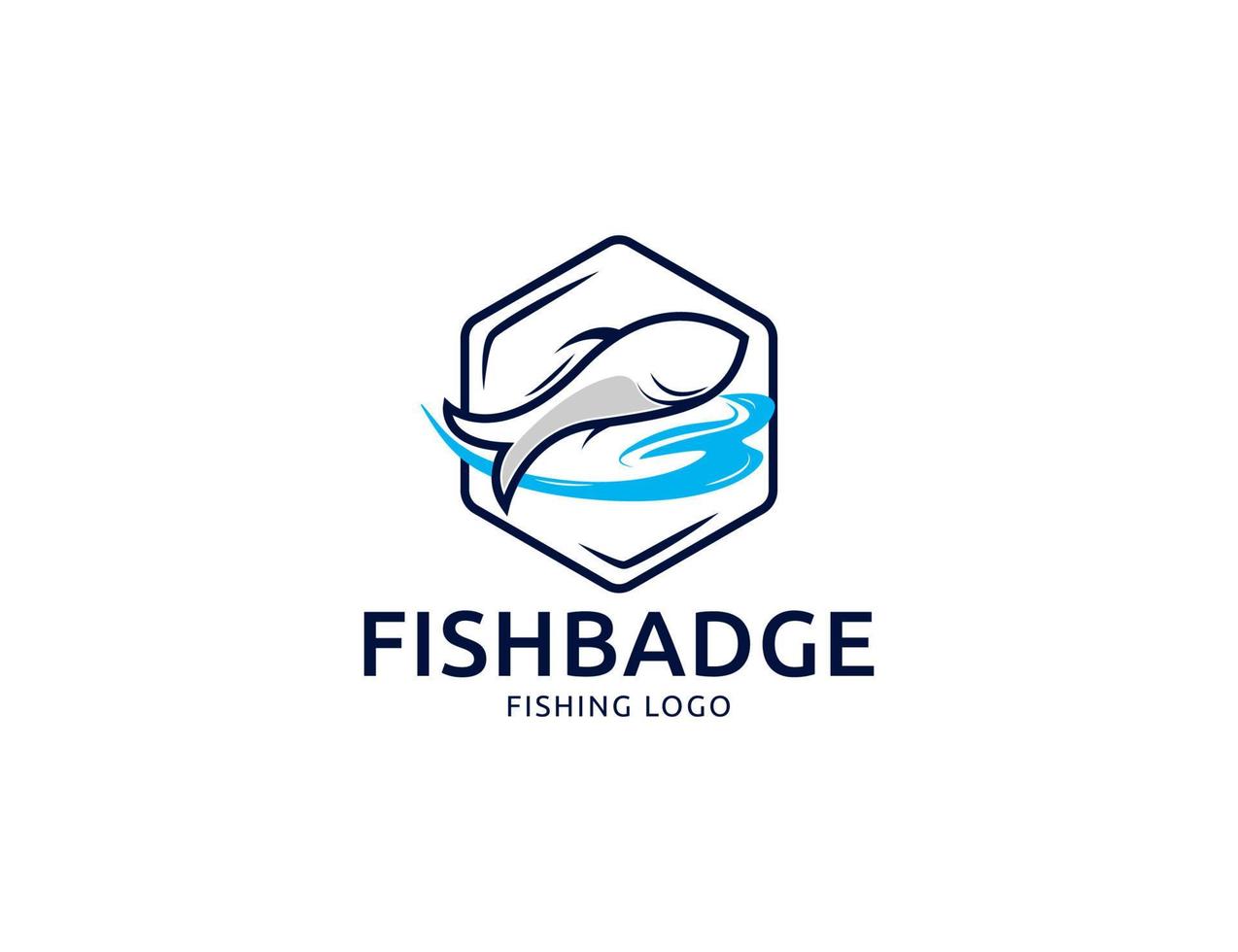 logotipo de pescado de pesca simple moderno o diseño de emblema de mariscos vector