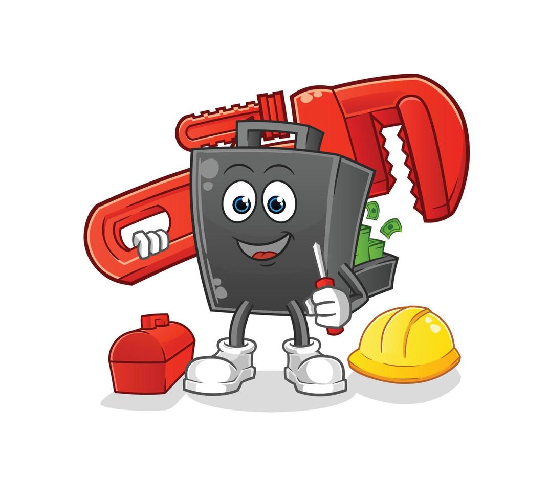 money briefcase  cartoon mascot vector illustration. cartoon vector