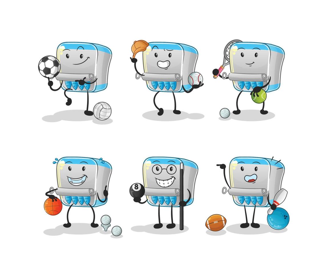 canned fish  dizzy head mascot. cartoon vector
