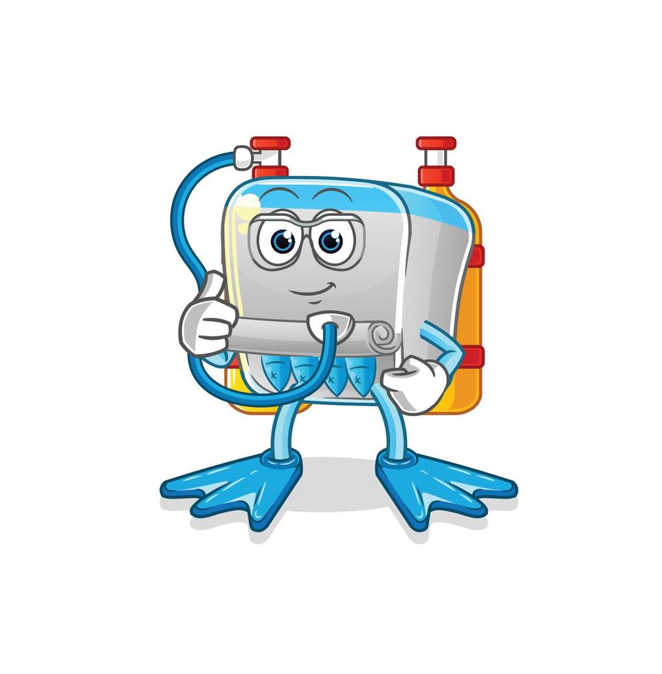 canned fish cartoon mascot. cartoon vector illustration