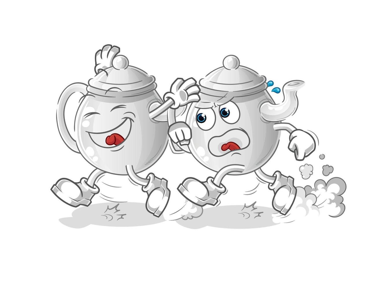 teapot cartoon character. cartoon mascot vector illustration