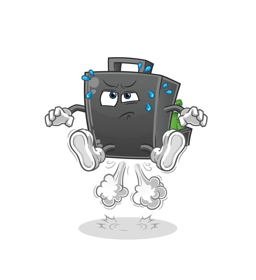 money briefcase  cartoon mascot vector illustration. cartoon vector