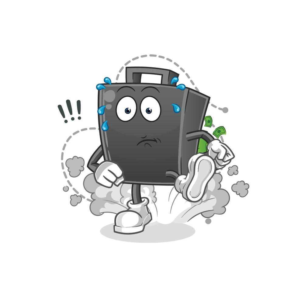 money briefcase  cartoon mascot vector illustration. cartoon vector