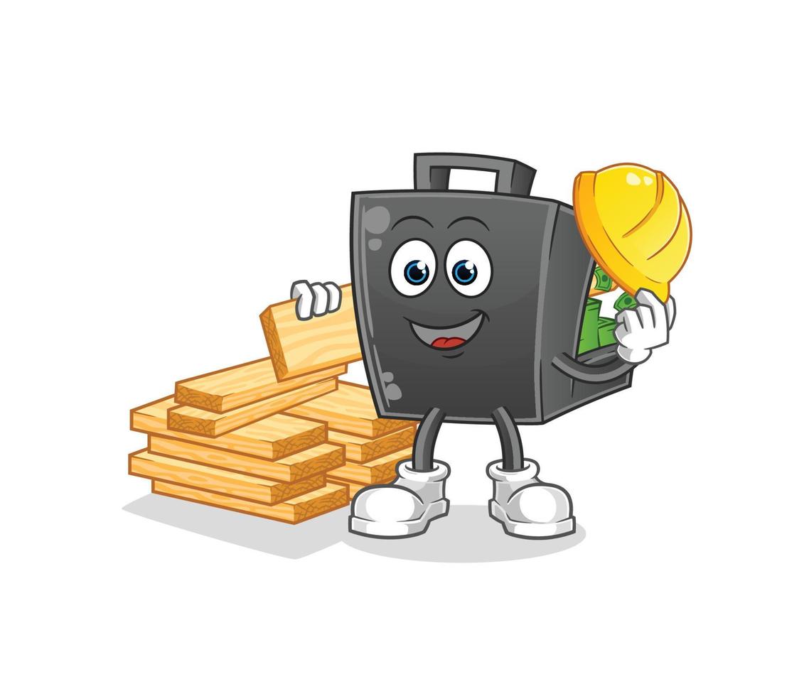 money briefcase  cartoon mascot vector illustration. cartoon vector