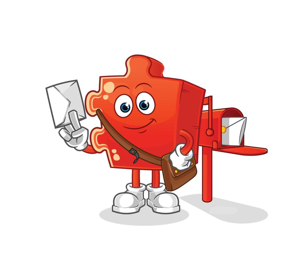 puzzle cartoon character. cartoon mascot vector illustration