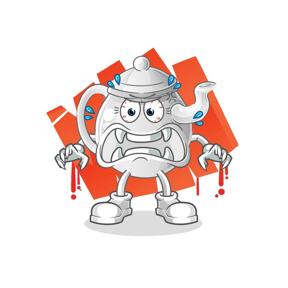 teapot cartoon character. cartoon mascot vector illustration