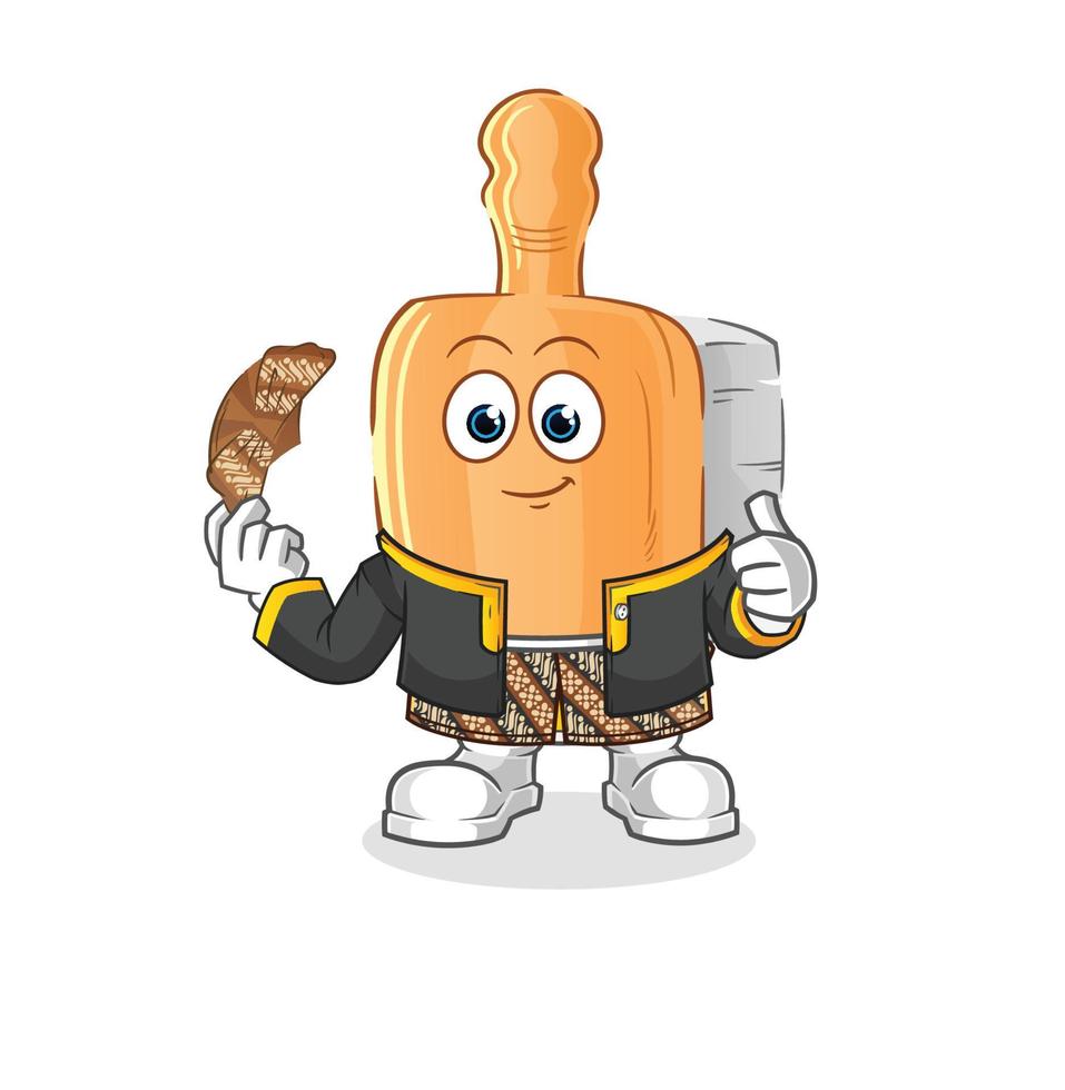 wooden brush cartoon mascot. cartoon vector
