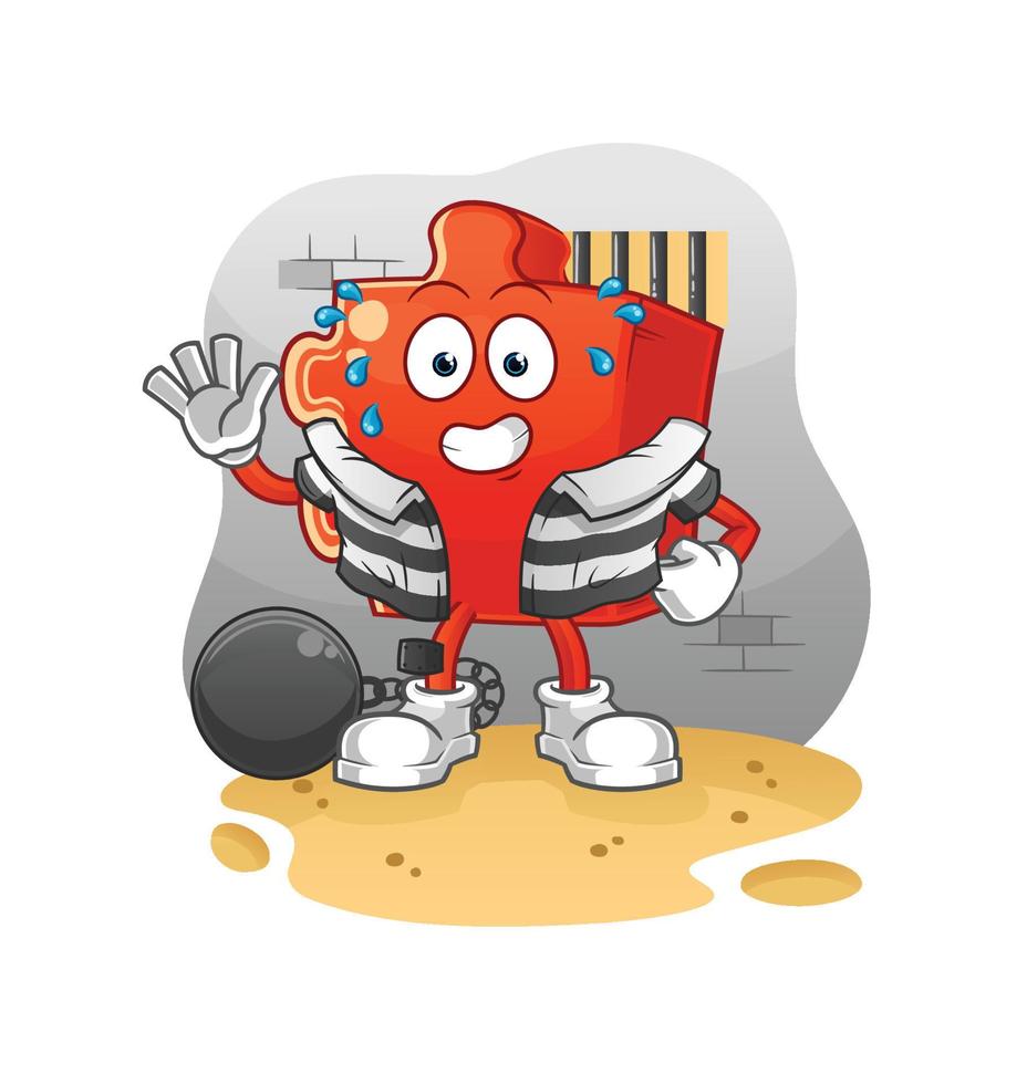 puzzle cartoon character. cartoon mascot vector illustration