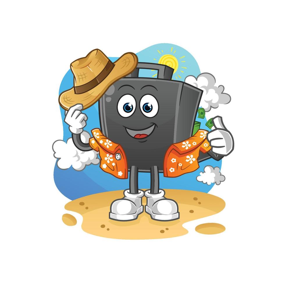 money briefcase  cartoon mascot vector illustration. cartoon vector