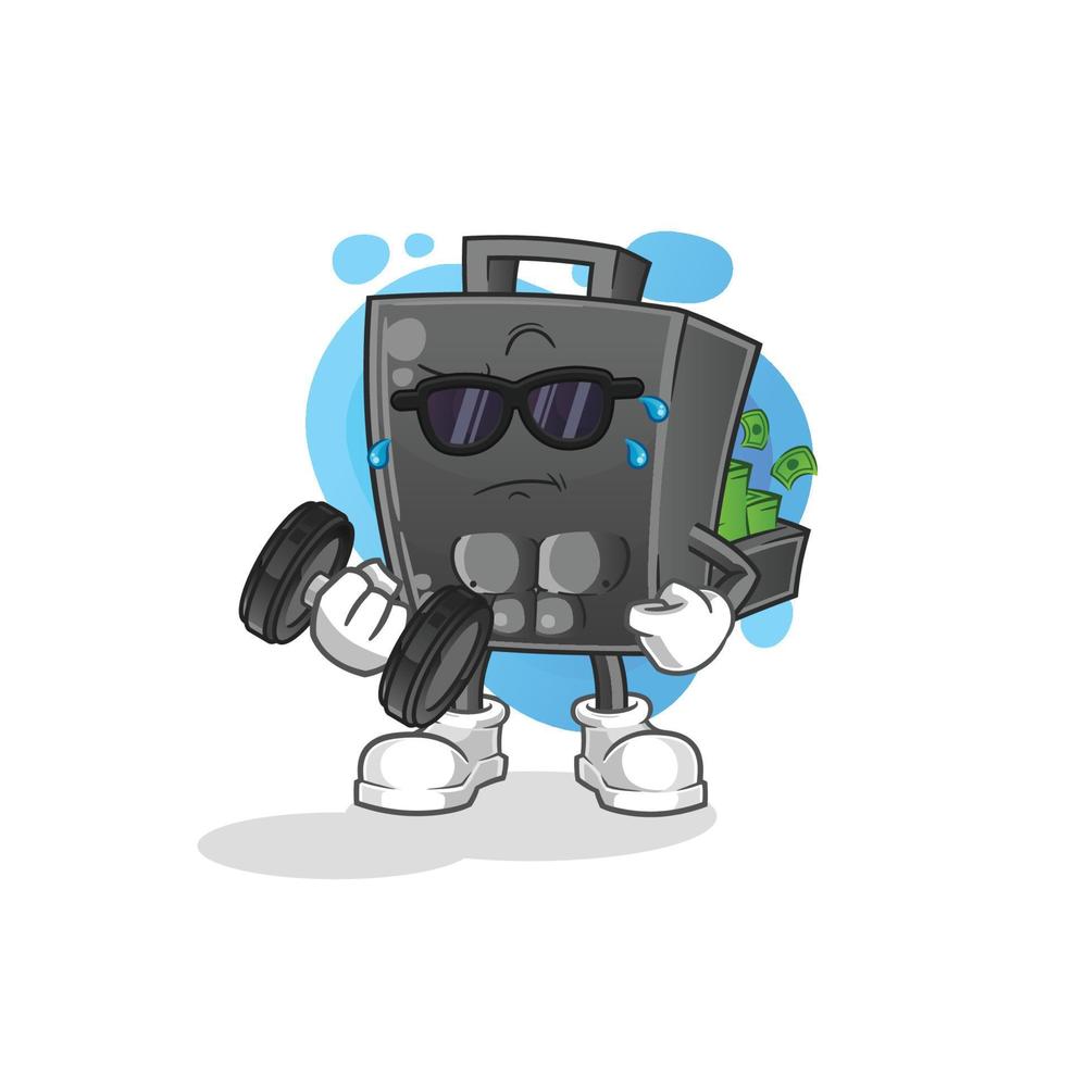 money briefcase  cartoon mascot vector illustration. cartoon vector