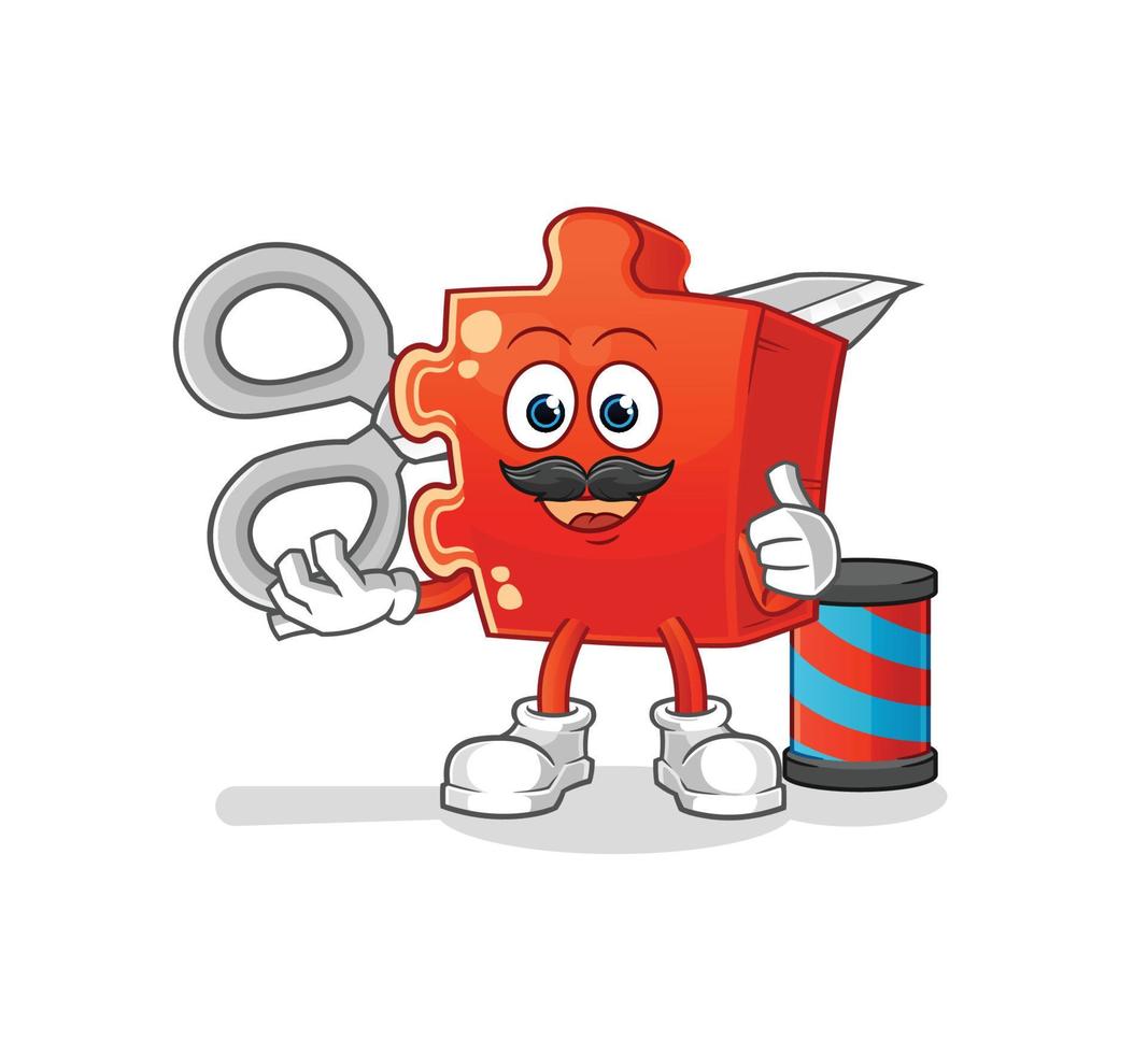 puzzle cartoon character. cartoon mascot vector illustration