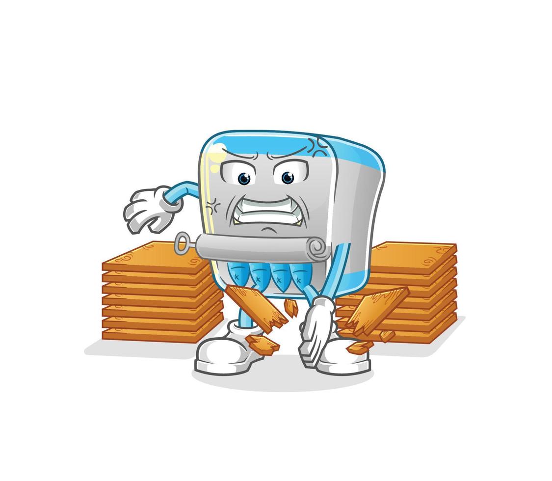 canned fish  dizzy head mascot. cartoon vector