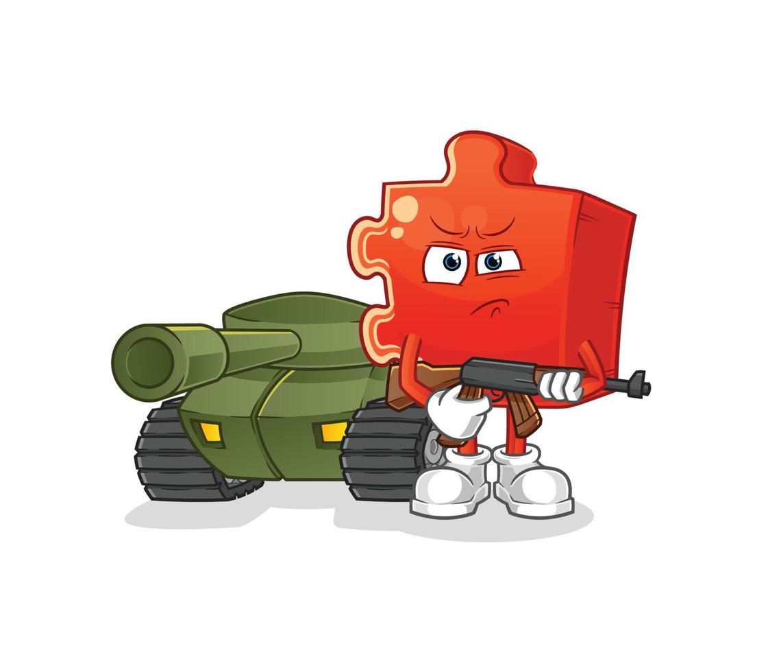 puzzle cartoon character. cartoon mascot vector illustration